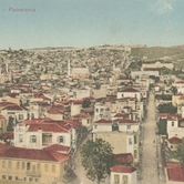 Η Άνω Πόλη, τα Ανατολικά Τείχη, τα Τείχη Ακροπόλεως και το Τριγώνιο από το κέντρο της πόλης (από καρτ ποστάλ εποχής)